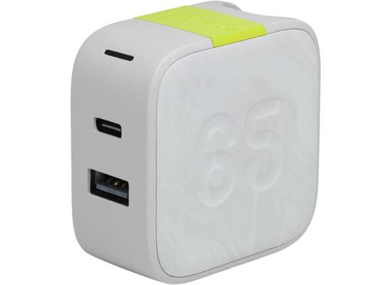 Infinity Lab Instant Charger 65W 2 USB Powerful USB-C and USB-A GaN PD charger - White